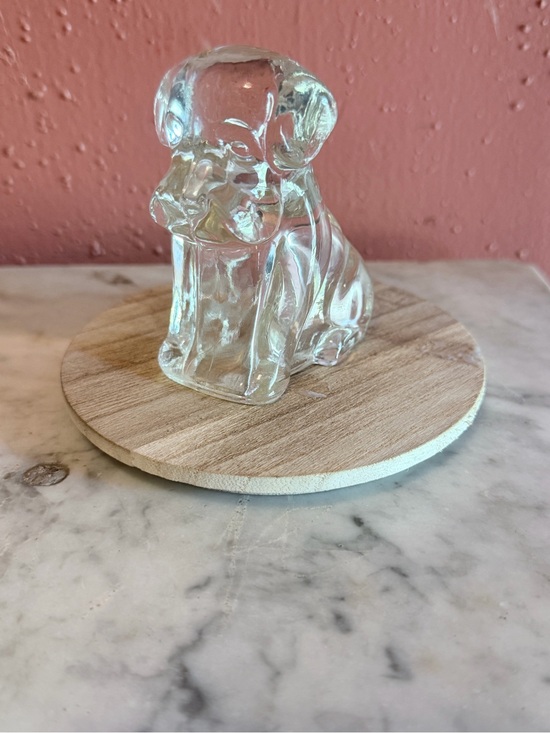 Other - Clear Glass Puppy Figurine - Decorative Home Dining Accent